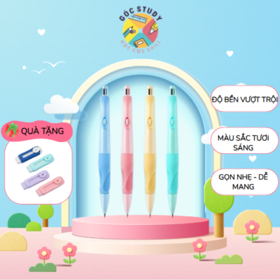 Bút Chì Bấm Màu Pastel Góc Study – Văn Phòng Phẩm Hot Trend 2026